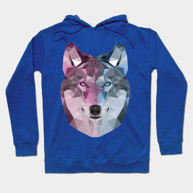 Colourful Geometric Wolf Pattern Hoodie by PixelParadigm